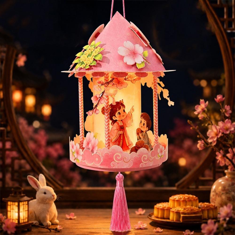 Chinese Style Mid-Autumn Festival Lantern Cartoon Light-Up Lantern Handheld Lantern Photo Props