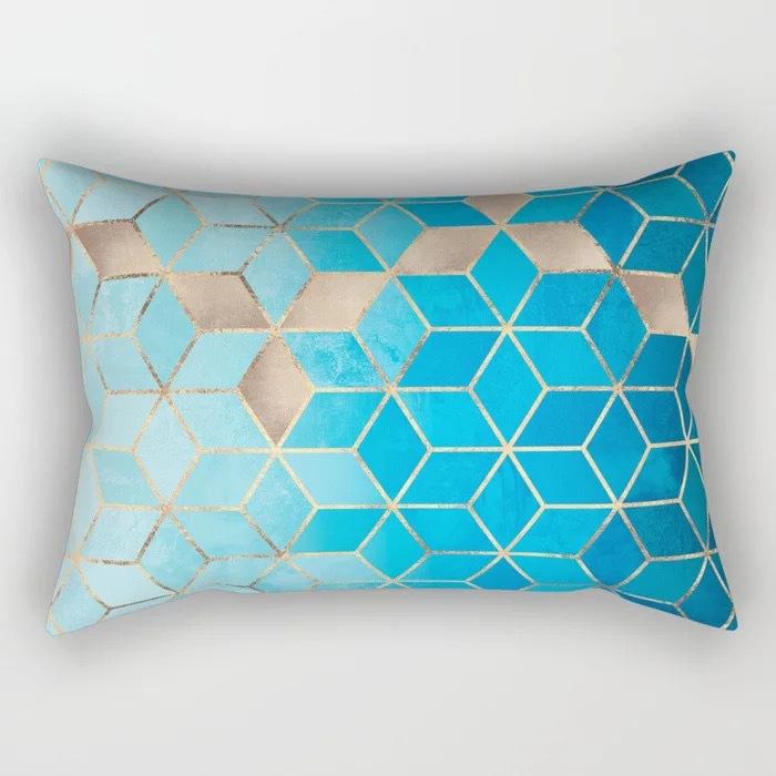 Geometric Letter Peach Leather Velvet Pillowcase Office Car Pillowcase