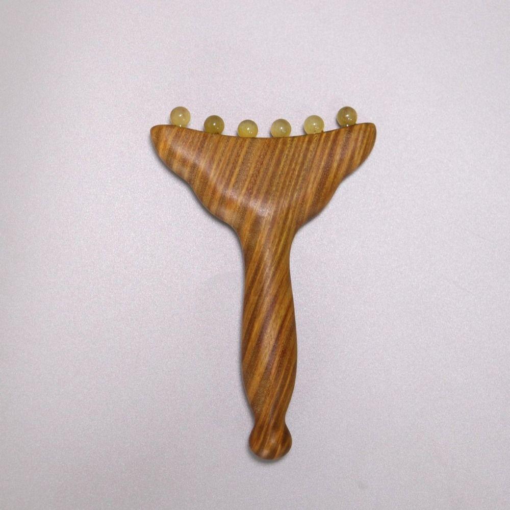 Sandalwood Meridians Massage Comb Copper/Horn Balls Lymphatic Drainage Massager Breast Massage