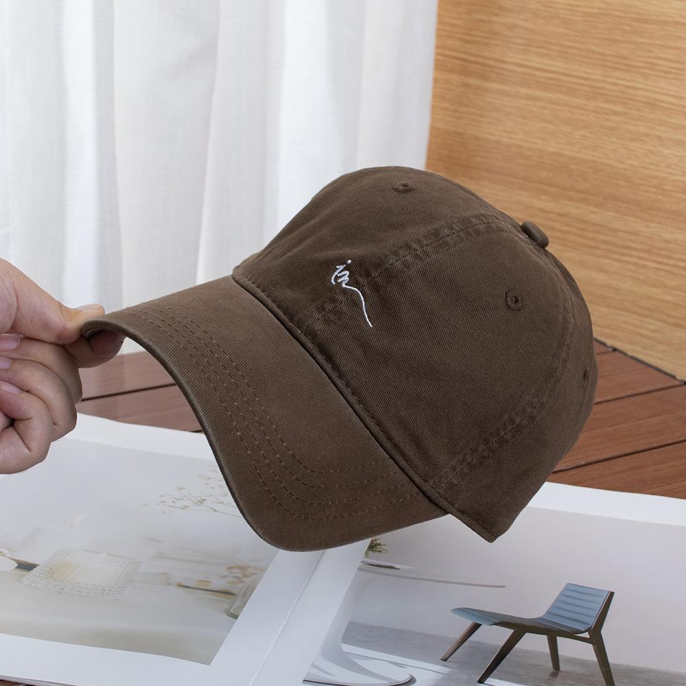 New Product Simple Letter Embroidery Baseball Cap Men's and Women's Pure Cotton Breathable and Versatile Face Small Sunshade Cap