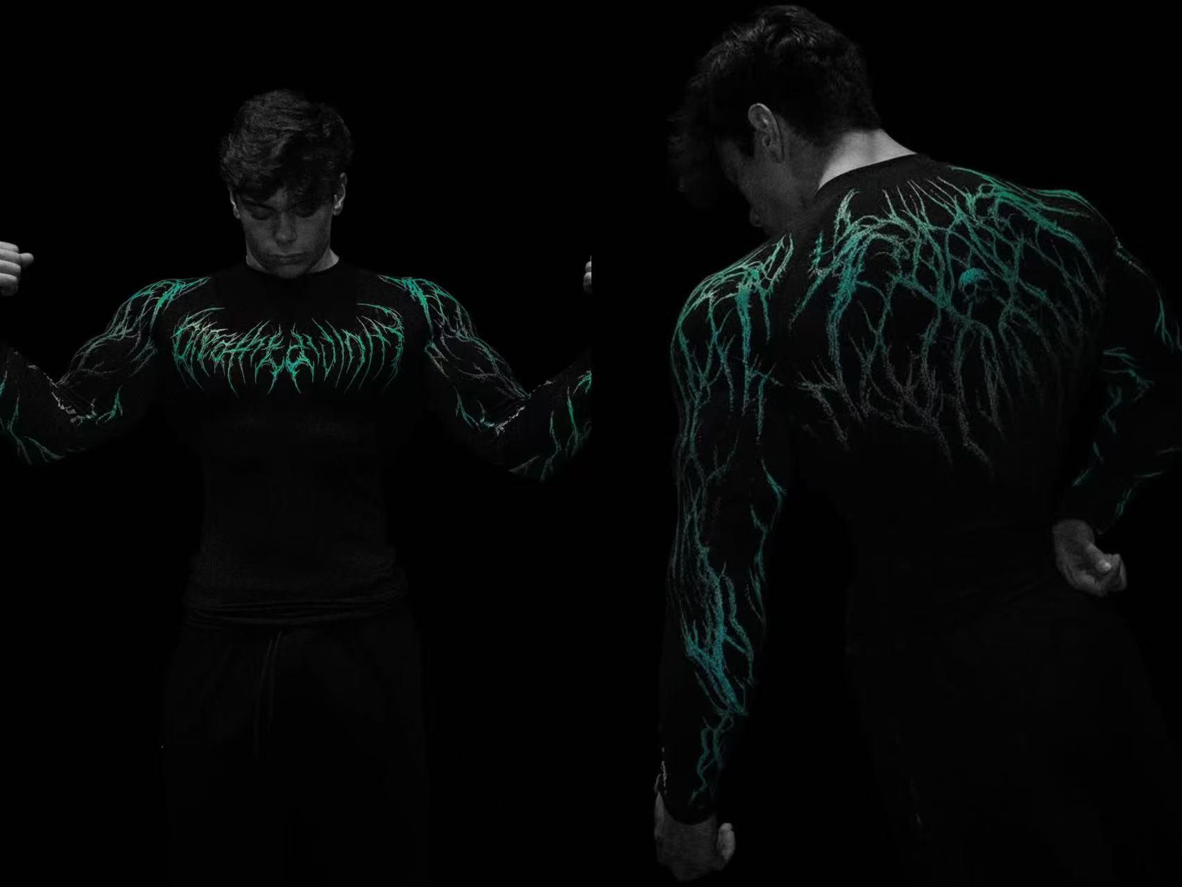 

Breathedivinity 2025 Venom Fitness Швидковисихаюча Унісекс Довгий Рукав Стискаюча Сорочка Large