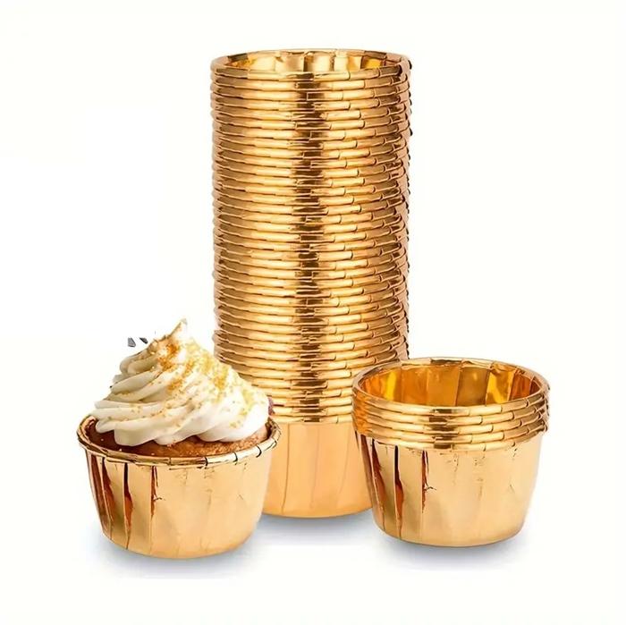 Papilotki Na Muffiny Babeczki Kubeczki Złote 50X40 Mm / 50 Szt