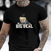 Teddy Bear Humor Print T-Shirt Breathable Cool, Comfortable Wear,Daily Casua