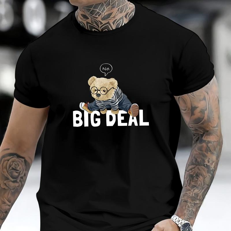 

Teddy Bear Humor Print T-Shirt Breathable Cool, Comfortable Wear,Daily Casua XXL белый