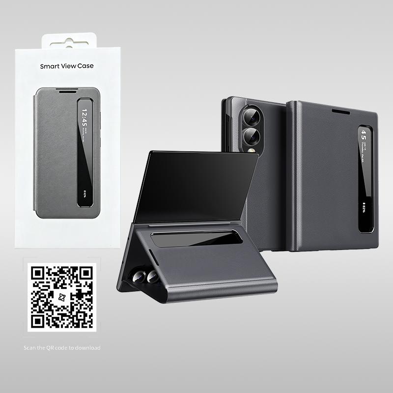 Étui de protection en cuir à rabat Smart View pour Samsung Galaxy Z Fold 8 Ultra 8 7 6 5 4 3 Housse de protection anti-chute en PU