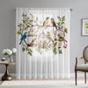 2 Pieces HD Digital Seven Color Bird Flower Figure Printed Window Valance Home Decorating Style Decorative Living Room Bedroom R