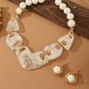 Artistic Resin Jewelry Set With Irregular Shapes And Floral Patterns For Summer