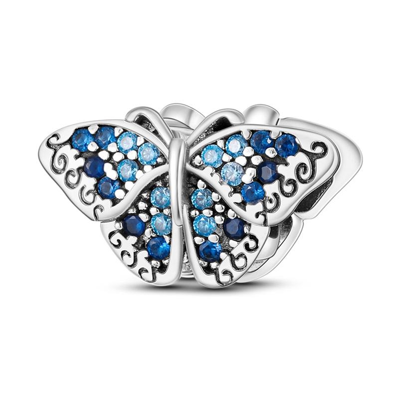 copper Plating Colorful Butterfly Insect Animal Charm Bead Charms Bead Charms Sparkling Zircon Compatible With Qikaola Authentic Bracelets Do It Yours