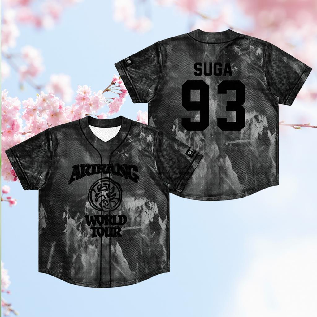 Nuova Maglia da Baseball BTS World Tour 2026, Stampa Marmo Tie Dye Essenziale per i Fan Abbinamento Familiare