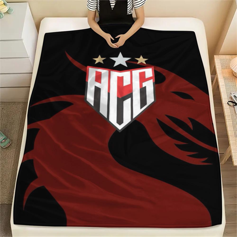 1Pc Atlético Goianiense Print Flannel Blanket High Quality Warm Comfortable Cover for All Seasons Perfect for Gifts Home Decor