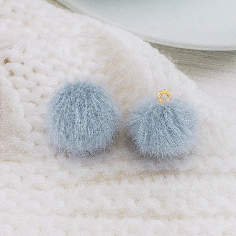 10/Saco Multi-colorido pelúcia bola de pele pingente DIY artesanato bola encantos brincos jóias fazendo acessórios