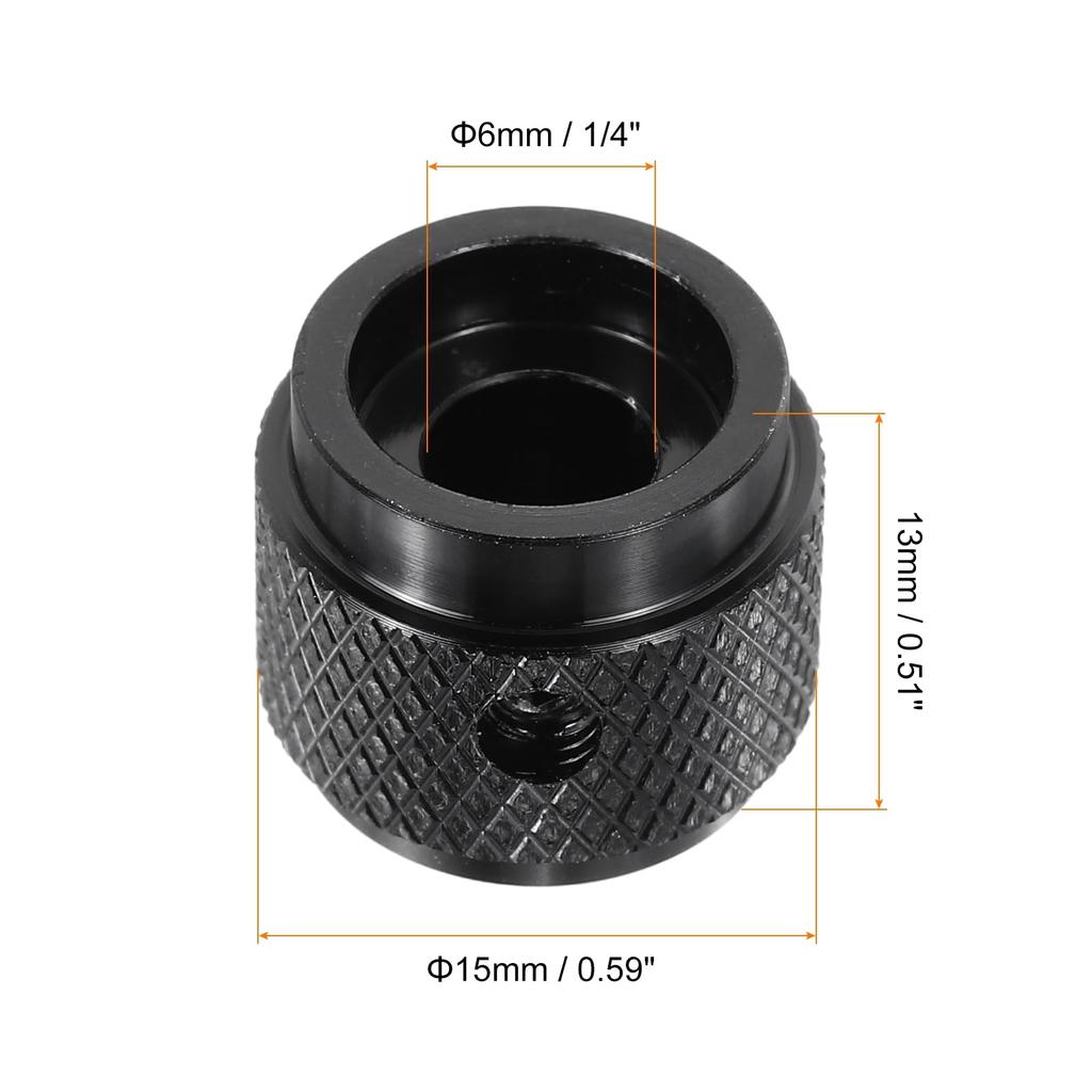 Uxcell Aluminum Potentiometer ID X OD X Universal Volume and Tone Control Knob for Guitar and Bass with Arrow Black 4-Piece Knob, 1/4" (6mm) 5/8"