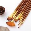 10Pcs/Set Round Flat Angle Artist Paint Brushes Set Wooden Pole Drawing Art Brush  Gift