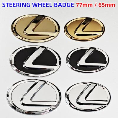1pcs Metal Steering Wheel Logo Sticker Emblem 65mm 77mm for ES IS RX NX GX LX LS CT UX Etc Electroplated Badge Decal