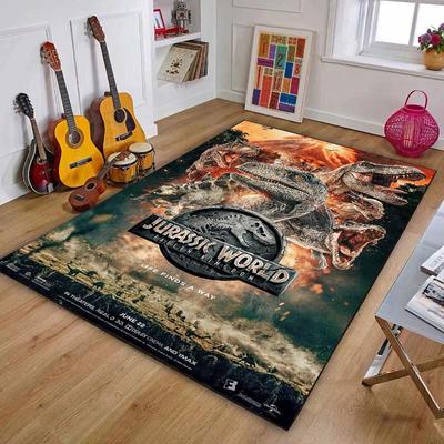 3D Rajzfilm J-Jurassic-Park Dinoszaurusz Mintás Szőnyeg Otthoni Nappali Hálószoba Dekoráció Fürdőszoba Üzlet Csúszásgátló Szőnyeg Ajándék