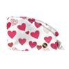 Unisex Scrub Cap mit Herzmuster Arbeitsmütze Verstellbarer Knopf Chirurgische Medizinische Kappe für Krankenschwestern, Köche und medizinisches Fachpersonal