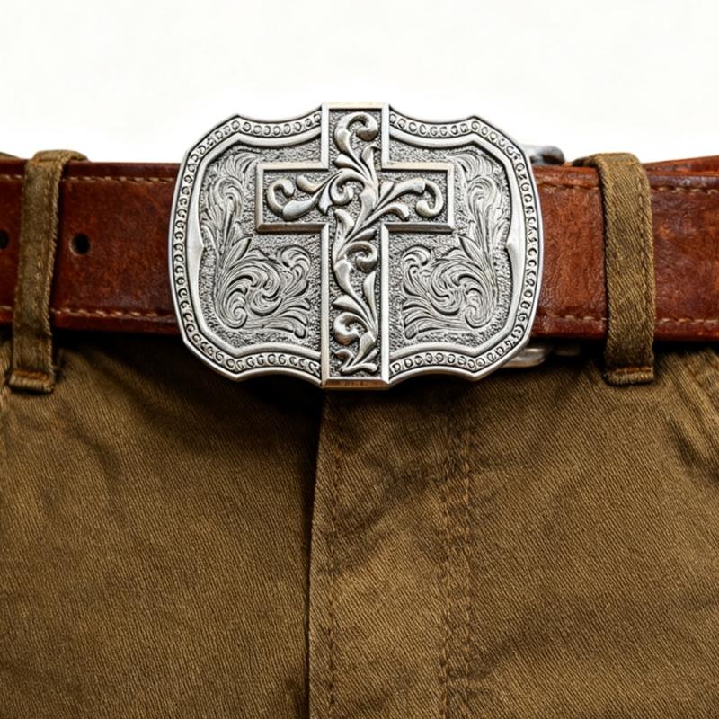 Retros Crosses Belt Buckles Durability Alloys Materials Belt Buckles for Daily Commute and Leisure Activity