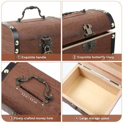 New Wooden Piggy Bank With Security Lock Unique Money Box Vintage Coin Bank Money Saver