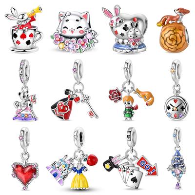 Copperfox Rose Princess Castle Fairy Tale Charms Bead Fit Pandachoriginal Bracelets Diy Jewelry Birthday Gift