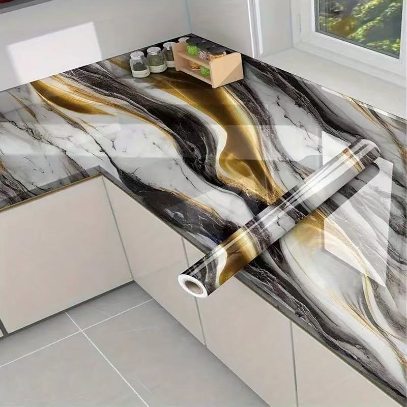 Waterproof and Oil-resistant Kitchen Sticker Countertop Table Top Stove Surface Self-adhesive Wall Paper