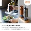 CB Japan Wiederaufladbares Elektrisches Salz Pfeffer Kupfer Graphit Set von mit Spezielles Holz für Stein und Einstellbare Atomico & Mühle, & Grau, 2, Ständer, Salz,