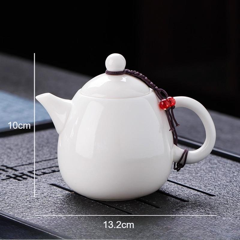 

260ml Yangzhi Jade Teapot Large Capacity White Porcelain Teapot Household Tie Guan Yin Tea Maker Chinese Kung Fu Tea Set