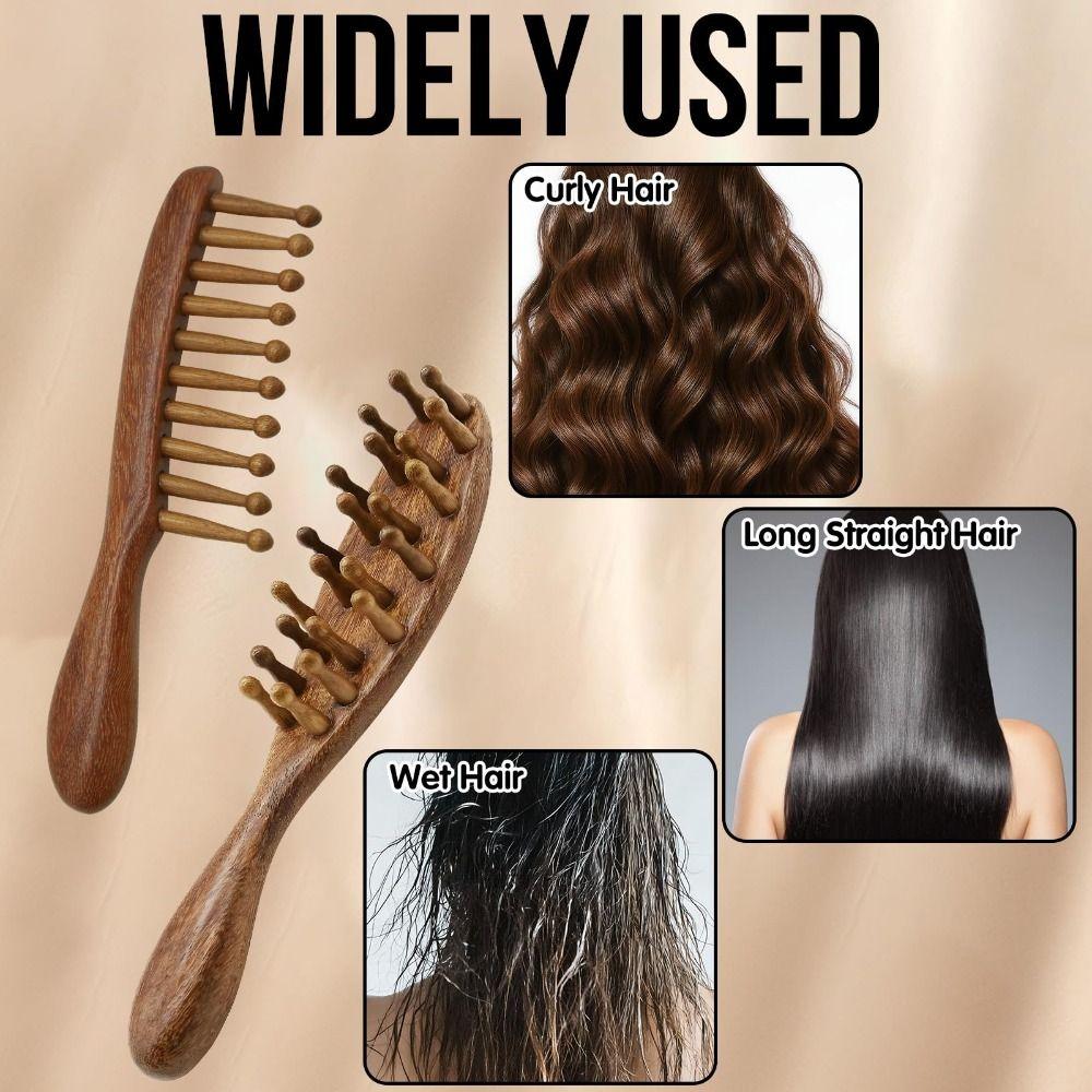 Bequeme Massage Körper Meridian Massagekamm Holz Kopfmassagekamm Neuer Loc-Kamm Kopfhautmassag