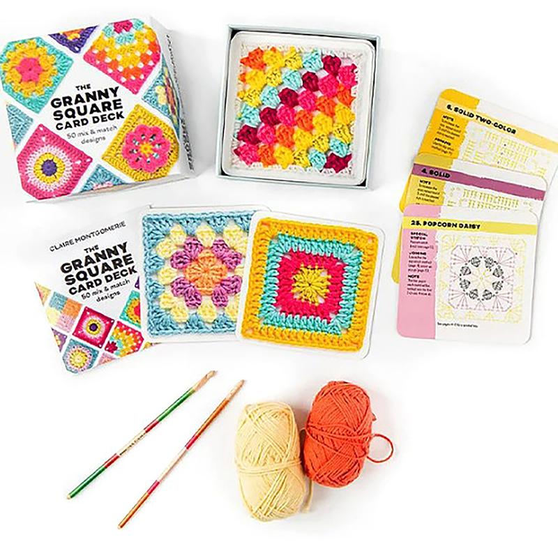 50Pcs/Box Mix Match Design The Granny Square Card Decks Knitting Kit For Adults Diy Grandma Knitted Pattern Set