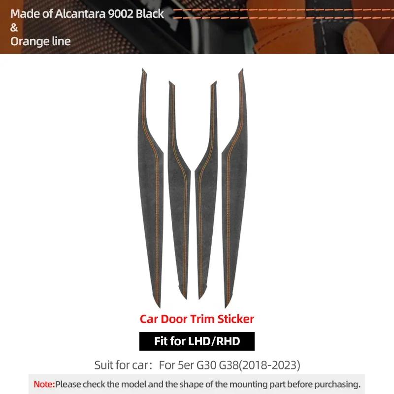 

Betterhumz For BMW G30 G38 Series 5 2018- Car Interior Door Panel Trim Strips Stickers Made of Alcantara Tuning Accessories помаранчевий
