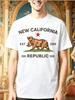 Unisex California Republic Bear Star Cotton T Shirt Retro EST 2189 Graphic Short Sleeve Crew Neck Daily Street Outdoor Casual Top