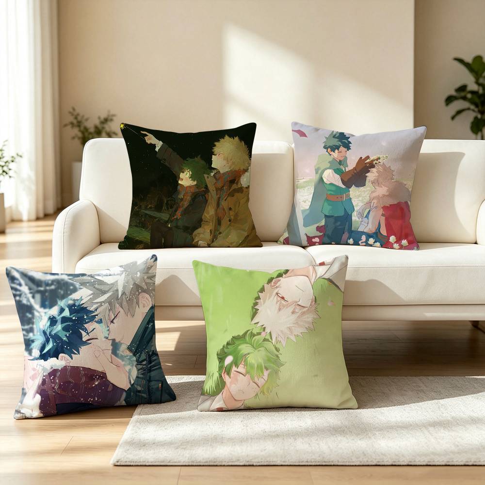 A-Anime B-BakuDeku Fanart Quadrata Federa Stampata su Entrambi i Lati Federa per Cuscino da Camera da Letto Comodino Copricuscino per Divano