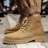 Autumn Winter Shoes for Men Cow Leather Short Boots High Tops Genuine Leather Casual Shoes Plush Work Ankle Boots