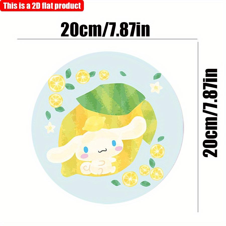 

Sanrio 2D Плоский 20*20см 1шт Мультяшний Собака з великими вухами Лимонна тематика Дверна дерев яна підвіска, Освіжаючий&Натуральний стиль Мила вхідна кругла декоративна табличка 20*20cm