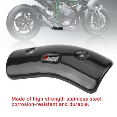 Motorcycle Exhaust Pipe Protector Stainless Steel Motorcycle Exhaust Middle Pipe Heat Shield Link Tube Protector Cover Heel Guard #4