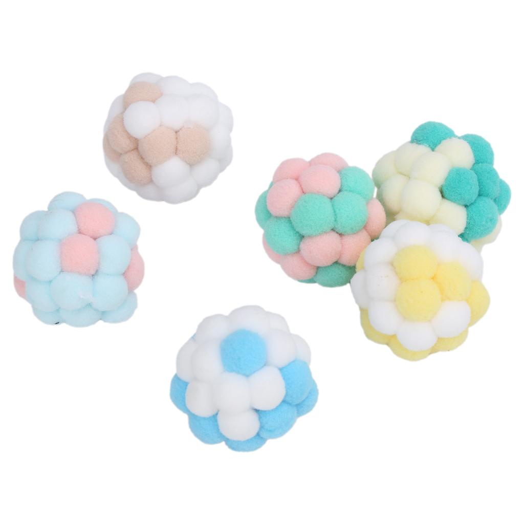 Cat Bell Ball Plush Ball Toys Interactive Playing and Soft Chewing Training Ball for Cat