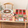 Festive Christmas Knitted Table Mat for Seniors, Unique Knitted Placemat with Christmas Tree Design