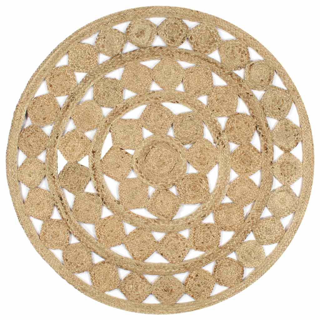 vidaXL Teppich Handgefertigt Jute Geflochten 120 cm braun