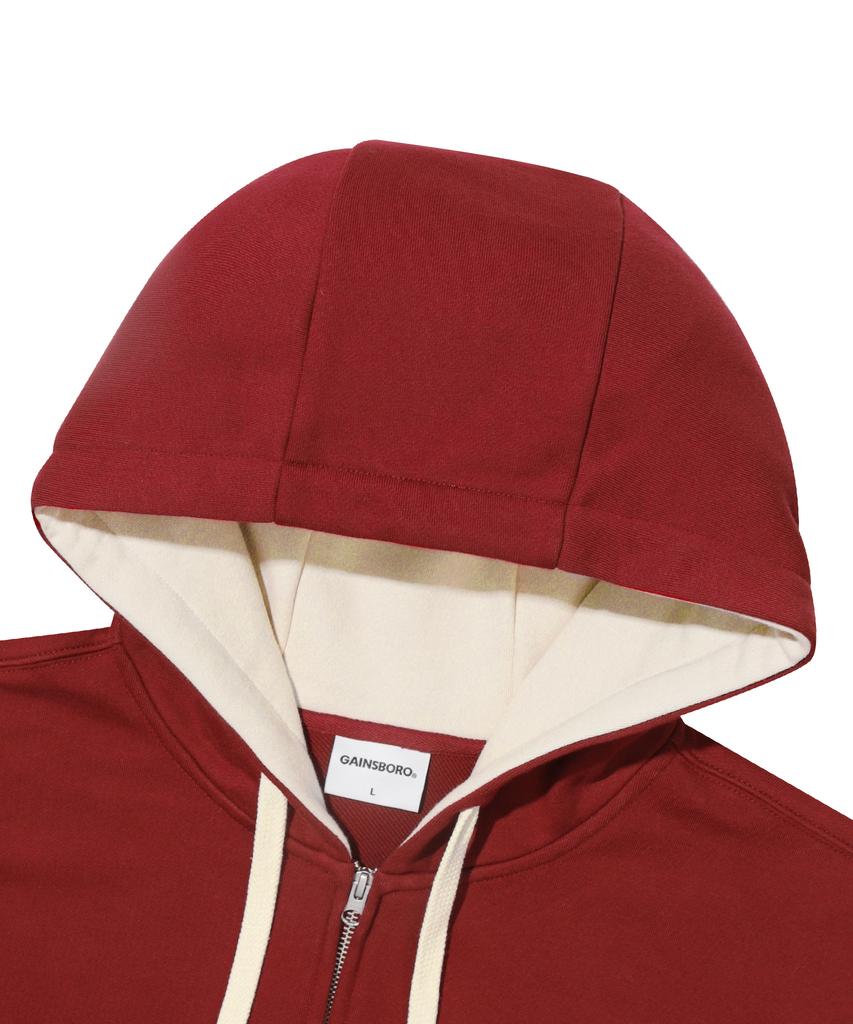 Gainsboro 2Way Signature 1 Zip-Up Hoodie_Burgundy
