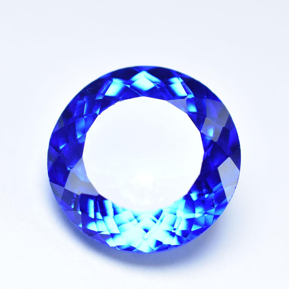 Natural Blue Ceylon Sapphire 26ct Round Cut Flawless Certified Loose Gemstone