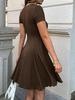 Damen Sommer Mini-Kleid mit ausgestelltem Rock, A-Linie und Falten