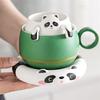 A95I-Bambus Panda Filter Tee Trennbecher Japanische Teetasse mit Sieb Haushalt Teezubereiter Büro Wasserbecher Teeset Geschenk