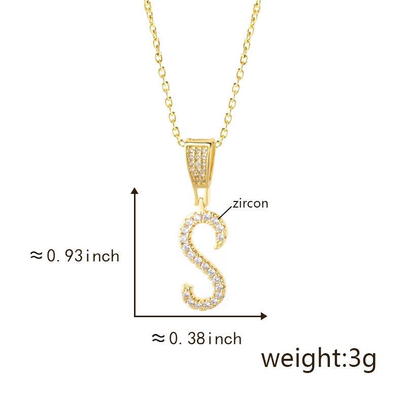 Gold Plated Crystal Initial Letter Necklace Personalized Dainty Name Pendant Jewelry