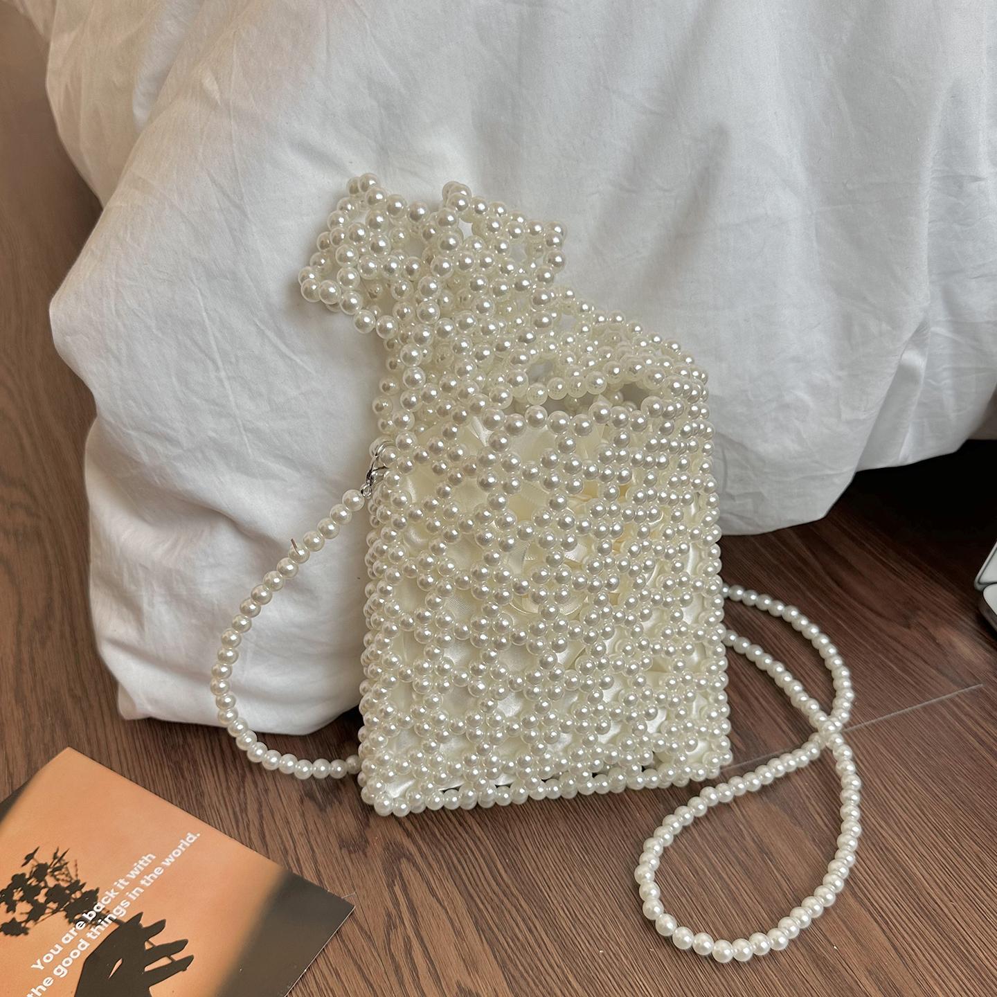 

Mobile Phe Crossbody Bag, Lightweight and High-End, Women s New Model, Storage and Packaging, Portable Pearl High-End Versi бежевый