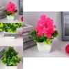Artificial Flower And Foliage Miniature With Plastic Construction For Indoor Decoration