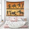 Ancient Greece Warrior Tapestry Minotaur Hunting Centaur Black Figure Pottery Classical Greek Style Gods Wall Hangings Tapestry