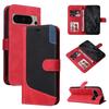 For Google Pixel 6,Pixel 6 Pro,Pixel 5A 5G,Pixel 7,Pixel 8...Three Color Patchwork Style Splicing Design PU Leather Flip Stand Wallet Phone Bag Case
