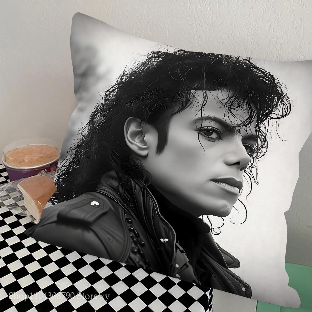 Povlak na polštář M-Michael Jackson Čtvercový polštář Ložnice Pohovka Volný čas Pohodlný polštář Auto Obývací pokoj Domácí dekorace