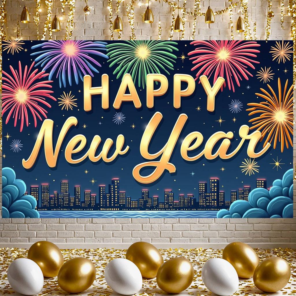 Festive Party Display Night Sky Design Celebration Backdrop Party Display Vibrant Colors Year End Background For Home Party