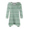 Women's Fashion Casual V-neck Striped Printed Seven-point Sleeve Shirt Belted Loose Comfortable Top