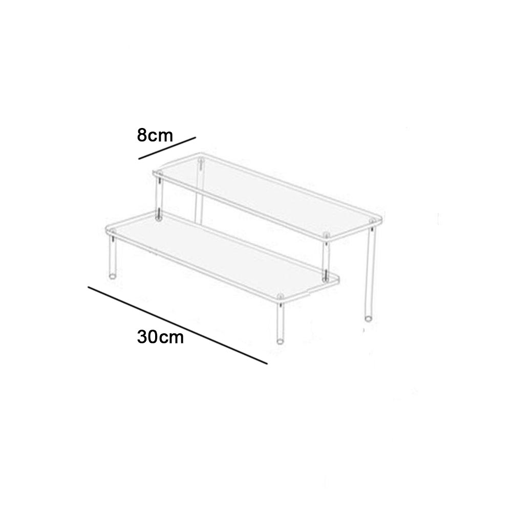 Espositore espositivo in acrilico da 1-4 livelli, espositore durevole per cupcake, bambole, profumi, mensola portaoggetti trapezoidale trasparente